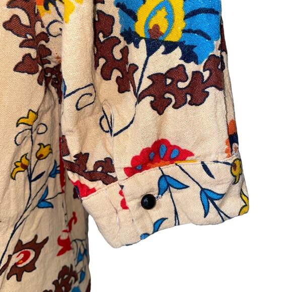 Emery Rose Vintage shirt Floral Print Shirt Pullover Size Large L-26", bust 20" - Picture 4 of 6